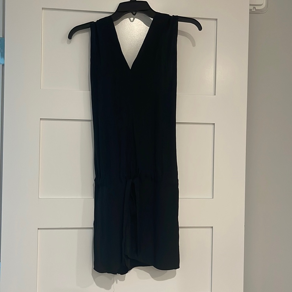 Black silk romper